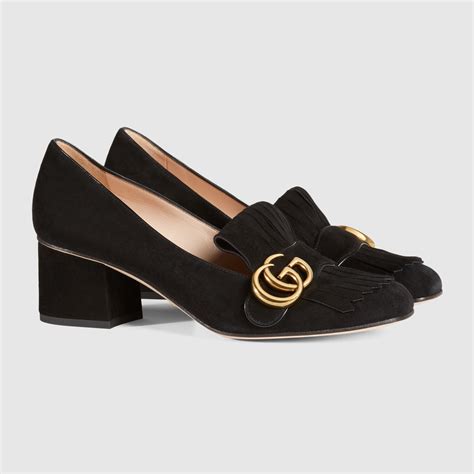 gucci suede mid-heel pump|Gucci mid heel slingback.